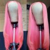 Hair Wigs | 180% Brazilian Pink Lace Front Wig Human Hair Straight Wigs For Women Hd Transparent 13X4 Lace Frontal Wigs Synthetic Preplucked Hair Wigs 613 Blonde Color