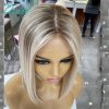 Hair Wigs | 180Density Blonde Highlight Wig Human Hair Bob Wig For White Women Brazilian Short Straight Bob Wig Lace Front Wigs Piano Cheap Wig On Sale Hair Wigs Auburn