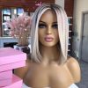 Hair Wigs | 180Density Blonde Highlight Wig Human Hair Bob Wig For White Women Brazilian Short Straight Bob Wig Lace Front Wigs Piano Cheap Wig On Sale Hair Wigs Auburn