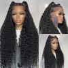 Hair Wigs | 30 40 Inch Deep Wave Transparent 13X4 Lace Front Human Hair Wigs 250% Brazilian Water Wave Curly 13X4 Frontal Wig For Women Synthetic Heat Resistant Hair Wigs Auburn