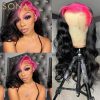 Hair Wigs | 34 Inches Perivian Hd Lace Front Wig Red Ombre Black Body Wave Lace Frontal Wig Colored Highlight Wig Synthetic Preplucked Hair Wigs 613 Blonde Color