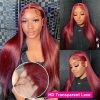 Hair Wigs | 36 Inch Burgundy 13X4 Hd Lace Frontal Human Hair Wig On Sale Bone Straight Lace Front 99J Colored Human Hair Wigs For Women Hair Wigs Black Color