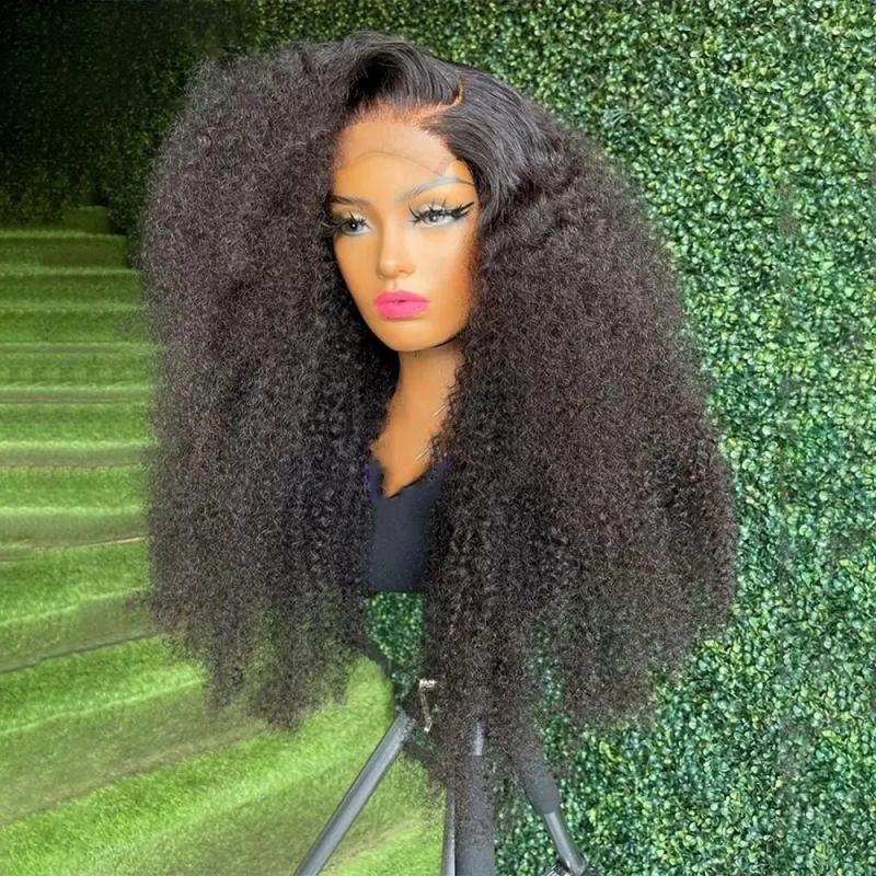 Hair Wigs | 360 Curly Human Hair Wigs For Black Women Black Afro Wig Hd 13X4 Kinky Curly Lace Frontal Wig Preplucked Synthetic Hair Wigs 613 Blonde Color