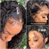 Hair Wigs | 360 Curly Human Hair Wigs For Black Women Black Afro Wig Hd 13X4 Kinky Curly Lace Frontal Wig Preplucked Synthetic Hair Wigs 613 Blonde Color