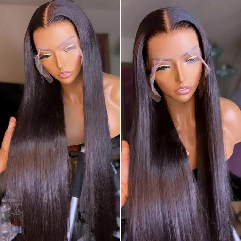 Hair Wigs | 360 Lace Frontal Straight Human Hair Wigs Brazilian 28 30 Inch Synthetic Front Closure Wig For Women Black Color