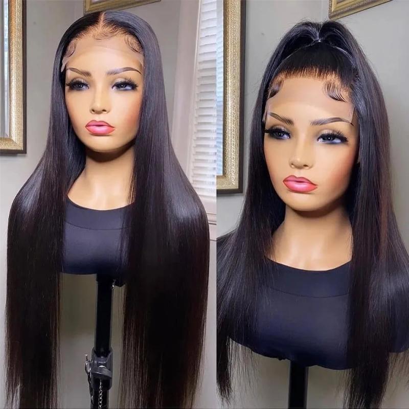 Hair Wigs | 360 Lace Frontal Straight Human Hair Wigs Brazilian 28 30 Inch Synthetic Front Closure Wig For Women Black Color