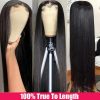 Hair Wigs | 40 Inch Black Bone Straight Transparent 13X4 Lace Frontal Simulation Human Hair Wigs 250 Density Brazilian Remy 13X4 Lace Front Wig For Women Hair Wigs Ash Blonde Color