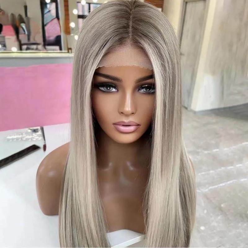 Hair Wigs | 40 Inch Brown Highlight Wig Human Hair 360 Lace Frontal Wig Remy Hd Ash Blonde Straight Synthetic Lace Front Wigs For Women Cosplay Hair Wigs 613 Blonde Color