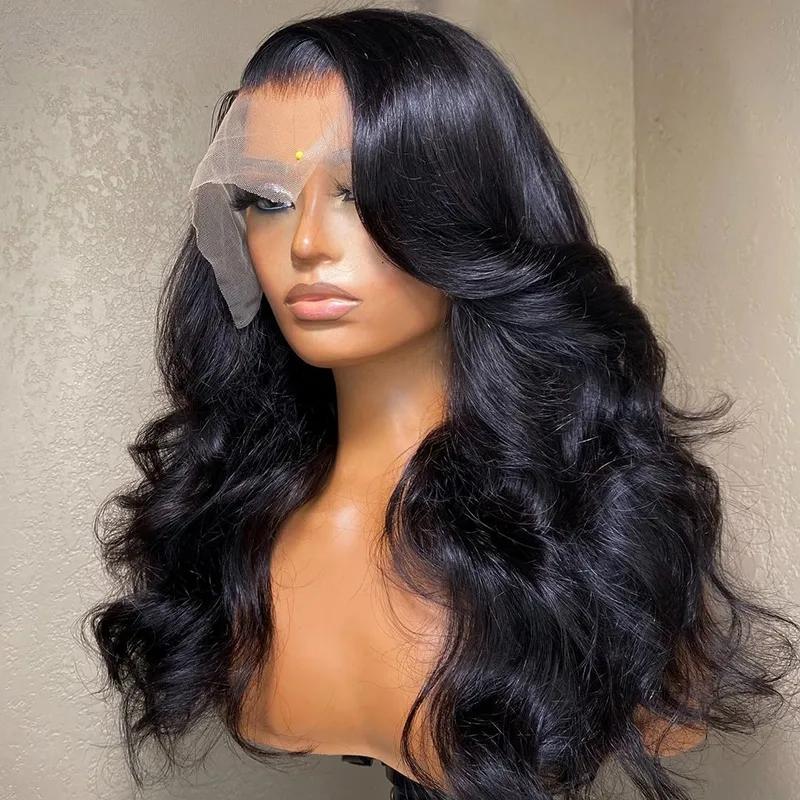 Hair Wigs | 40Inch Highlight Hd Body Wave Simulation Human Hair Wigs Honey Blonde Ombre Water Wave Brazilian Lace Frontal Wigs For Women Hair Wigs 613 Blonde Color