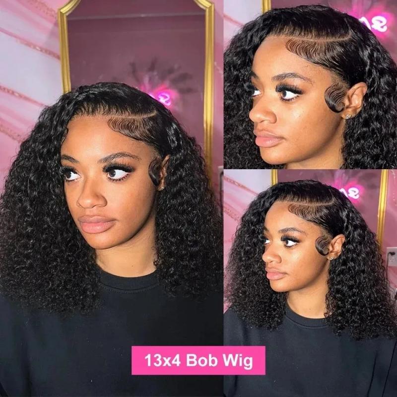 Hair Wigs | Baby Hair Deep Wave Bob Lace Frontal Wig 13X6 Hd Curly 5X5 Glueless Preplucke 13X4 Front Human Hair Wig High Quality 250 Density Hair Wigs Hair Wigs