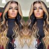 Hair Wigs | Braziliain Body Wave Ombre Blonde Lace Front Wig Transparent Lace Frontal Wig Lace Closure Simulation Human Hair Wigs For Women Cosplay Preplucked Hair Wigs 613 Blonde Color