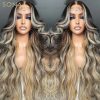 Hair Wigs | Braziliain Body Wave Ombre Blonde Lace Front Wig Transparent Lace Frontal Wig Lace Closure Simulation Human Hair Wigs For Women Cosplay Preplucked Hair Wigs 613 Blonde Color