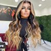 Hair Wigs | Braziliain Body Wave Ombre Blonde Lace Front Wig Transparent Lace Frontal Wig Lace Closure Simulation Human Hair Wigs For Women Cosplay Preplucked Hair Wigs 613 Blonde Color