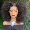 Hair Wigs | Brazilian Afro Kinky Curly 180% Density Pre-Plucked Side Part Short Bob Wig Black Color 13X4 Lace Frontal Wigs For Black Woman Hair Wigs Auburn