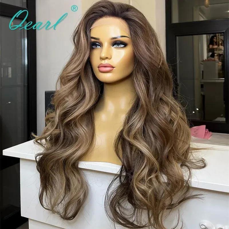 Hair Wigs | Brazilian Colored Lace Front Human Hair Wigs 36 Inch Ash Brown Body Wave Lace Front Wig Hd Lace Frontal Wig Synthetic For Women Hair Wigs 613 Blonde Color