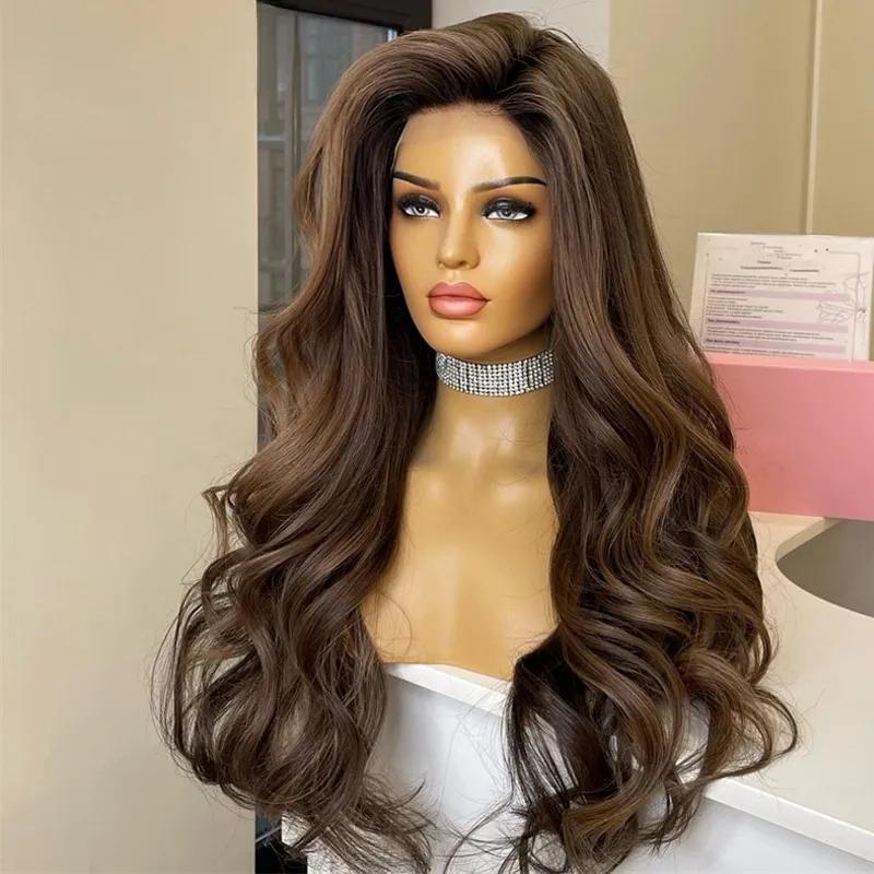 Hair Wigs | Brazilian Colored Lace Front Human Hair Wigs 36 Inch Ash Brown Body Wave Lace Front Wig Hd Lace Frontal Wig Synthetic For Women Hair Wigs 613 Blonde Color