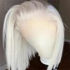 Hair Wigs | Brazilian Hair 13X4 #60 Color White/Platium Blonde Bob Lace Front Wig Pre Plucked Straight Synthetic Lace Frontal Wig For Women Hair Wigs Auburn