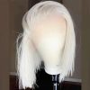 Hair Wigs | Brazilian Hair 13X4 #60 Color White/Platium Blonde Bob Lace Front Wig Pre Plucked Straight Synthetic Lace Frontal Wig For Women Hair Wigs Auburn