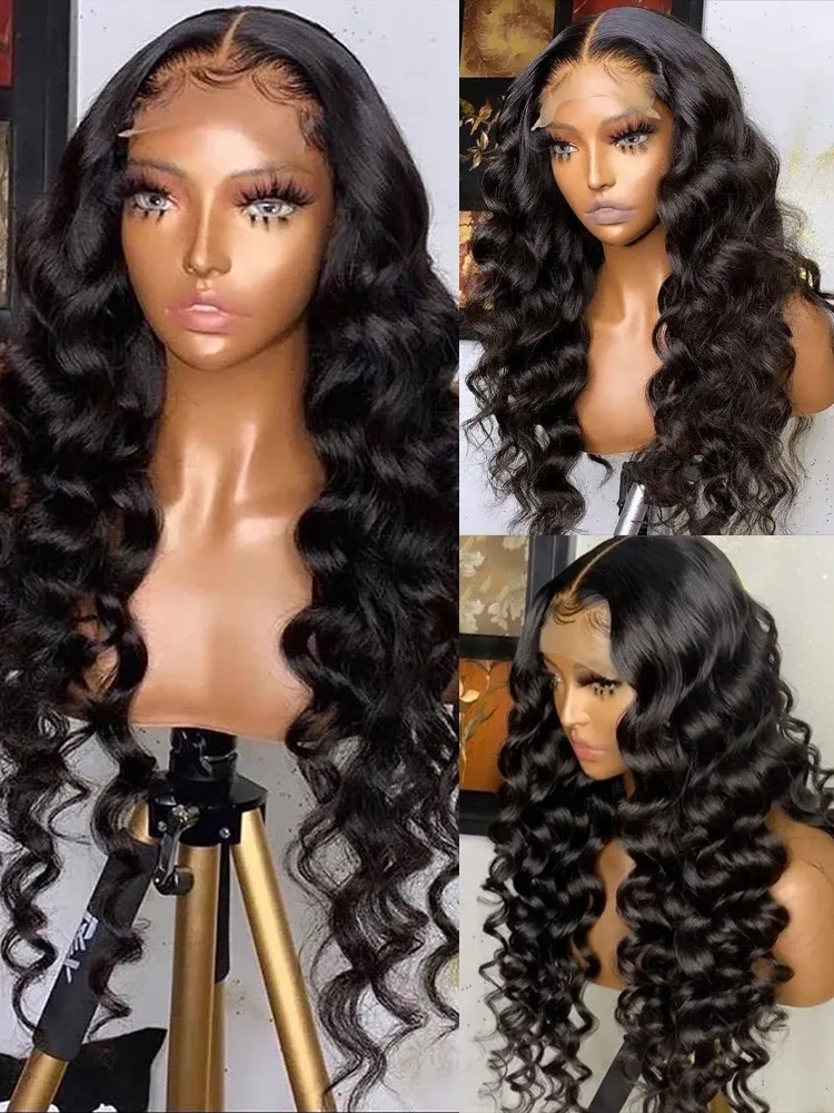 Hair Wigs | Brazilian Loose Deep Wave Lace Front Human Hair Wigs For Women 30Inches 36Inches 13X4 Lace Frontal Wigs Glueless Black /Blonde /Grey /Blue Synthetic Lace Closure Wig Hair Wigs 613 Color