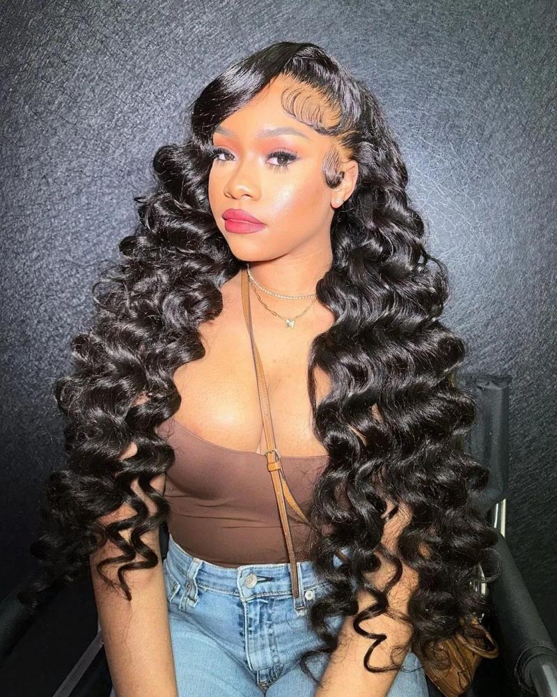 Hair Wigs | Brazilian Loose Deep Wave Lace Front Human Hair Wigs For Women 30Inches 36Inches 13X4 Lace Frontal Wigs Glueless Black /Blonde /Grey /Blue Synthetic Lace Closure Wig Hair Wigs 613 Color