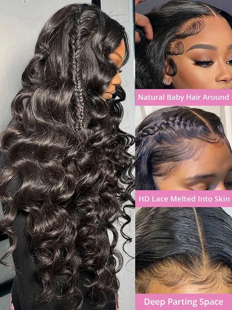 Hair Wigs | Brazilian Loose Deep Wave Lace Front Human Hair Wigs For Women 30Inches 36Inches 13X4 Lace Frontal Wigs Glueless Black /Blonde /Grey /Blue Synthetic Lace Closure Wig Hair Wigs 613 Color