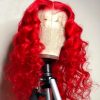 Hair Wigs | Brazilian Red Hd Lace Front Wig Human Hair 13X4 Deep Wave Curly Red Colored Water Wave Glueless Preplucked Lace Frontal Wigs Synthetic Hair Wigs black