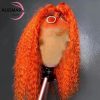 Hair Wigs | Brazilian Red Hd Lace Front Wig Human Hair 13X4 Deep Wave Curly Red Colored Water Wave Glueless Preplucked Lace Frontal Wigs Synthetic Hair Wigs black