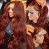 Hair Wigs | Brazilian Reddish Brown Body Wave Lace Frontal Simulation Human Hair Wig Hd 13X4 Lace Frontal Wig Glueless Red/Black /Blonde Highlight Wig Pre Plucked Hair Wigs black