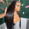 Hair Wigs | Brazilian Straight Lace Front Wig Full Lace Front Human Hair Wigs For Women 40 Inch Black 13X4 Bone Straight Hd Lace Frontal Wig Hair Wigs Ash Blonde Color