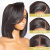 Hair Wigs | Brazilian Straight Short Bob Wigs Curly Styled Bangs Lace Frontal Human Hair Wigs Ombre Honey Blonde Colored Lace Frontal Wig Preplucked Hair Wigs black