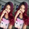 Hair Wigs | Free Part 360 Frontal Long Body Wave Black Ombre Burgundy Red Brazilian Wigs Synthetic Lace Front Wig For Women Hair Wigs black