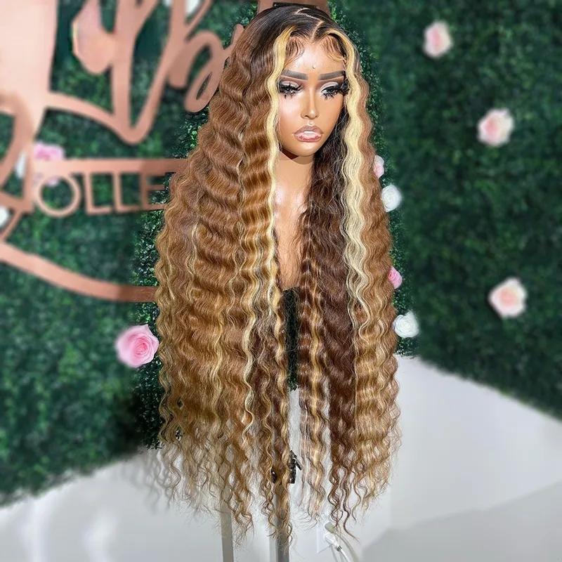 Hair Wigs | Hd Highlight Wig 360 Full Lace Frontal Human Hair Wigs Brazilian Wear Go Glueless Wig Honey Blonde Wigs Body Wave Synthetic Lace Front Wig Hair Wigs 1