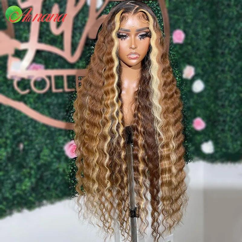 Hair Wigs | Hd Highlight Wig 360 Full Lace Frontal Human Hair Wigs Brazilian Wear Go Glueless Wig Honey Blonde Wigs Body Wave Synthetic Lace Front Wig Hair Wigs 1