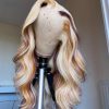 Hair Wigs | Highlight Wig Human Hair Body Wave Lace Frontal Wigs Colored 13X4 Lace Frontal Wig P4/27 Ombre Honey Blonde Lace Front Wig Synthetic Hair Wigs black