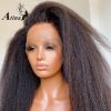 Hair Wigs | Natural Brazilian Hair 13X4 Lace Frontal Wig Pre Plucked With Baby Hair Kinky Straight 180 Density Synthetic Hair Wigs Black Women Hair Wigs auburn color