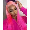 Hair Wigs | Perruque Pink Full Lace Front Wigs Transparent Hd Lace Body Wave Wig Natural Hairline Simulation Human Hair Wigs For Women Hair Wigs Auburn