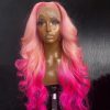 Hair Wigs | Perruque Pink Full Lace Front Wigs Transparent Hd Lace Body Wave Wig Natural Hairline Simulation Human Hair Wigs For Women Hair Wigs Auburn