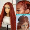 Hair Wigs | Peruvian Ginger Orange Lace Front Wig Deep Wave Curly Full Lace Front Human Hair Wigs Water Wave Hd Lace Frontal Wig Synthetic For Black Women Hair Wigs Auburn