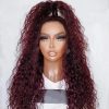 Hair Wigs | Peruvian Natural Hair Deep Wave Wig 99J Burgundy Lace Front Wig 13X4 Hd Lace Frontal Wig 360 Full Lace Wig Synthetic Pre Plucked Brazilian Hair Hair Wigs 613 blonde