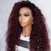 Hair Wigs | Peruvian Natural Hair Deep Wave Wig 99J Burgundy Lace Front Wig 13X4 Hd Lace Frontal Wig 360 Full Lace Wig Synthetic Pre Plucked Brazilian Hair Hair Wigs 613 blonde