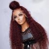 Hair Wigs | Peruvian Natural Hair Deep Wave Wig 99J Burgundy Lace Front Wig 13X4 Hd Lace Frontal Wig 360 Full Lace Wig Synthetic Pre Plucked Brazilian Hair Hair Wigs 613 blonde