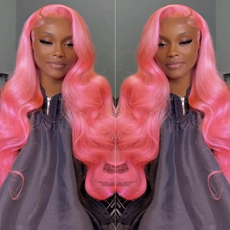 Hair Wigs | Pink Lace Front Wig Human Hair 13X4 Hd Lace Frontal Wig Brazilian 613 Colored Body Wave Synthetic Lace Front Wigs For Women Cosplay Hair Wigs 613 Blonde Color