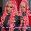 Hair Wigs | Pink Lace Front Wig Human Hair 13X4 Hd Lace Frontal Wig Brazilian 613 Colored Body Wave Synthetic Lace Front Wigs For Women Cosplay Hair Wigs 613 Blonde Color