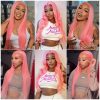 Hair Wigs | Pink Lace Front Wig Human Hair 13X4 Hd Lace Frontal Wig Brazilian 613 Colored Body Wave Synthetic Lace Front Wigs For Women Cosplay Hair Wigs 613 Blonde Color