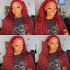 Hair Wigs | Red Lace Frontal Wigs Colored Curly Human Hair Wig For Women Brazilian 13X4 Deep Wave 30 Inch Water Wave Synthetic Lace Front Wig Hair Wigs black