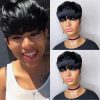 Hair Wigs | Short Bob Human Hair Wigs Pixie Cut Straight Remy Brazilian Hair For Black Women Machine Made Glueless Wig Hair Wigs blonde color