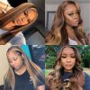 Hair Wigs | Transparent Blonde Hd Full Lace Human Hair Wigs Colored Ombre Highlight Lace Frontal Synthetic Wigs For Black Women Preplucked Natural Hairline Hair Wigs 613 Blonde Color