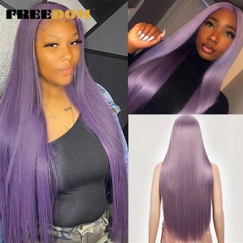 Hair Wigs | Woman Synthetic Lace Wigs Long Straight Blue Purple Green Ginger Cosplay Wig Highlight Blonde Lace Wigs For Black Women 230524 Hair Wigs 130t