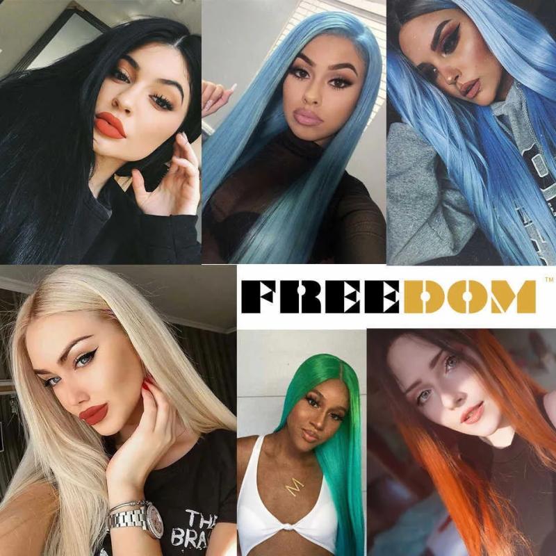 Hair Wigs | Woman Synthetic Lace Wigs Long Straight Blue Purple Green Ginger Cosplay Wig Highlight Blonde Lace Wigs For Black Women 230524 Hair Wigs 130t