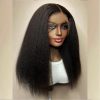 Lace Wigs | 250 Density Hd Transparent Lace Kinky Straight Wig Yaki Simulation Human Hair Wigs For Women Brazilian Lace Front Wig With Baby Hair Lace Wigs auburn color